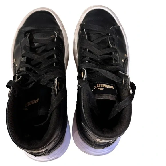 Puma Kids Kaia Stud Mid Platform Sneaker Black/Black Size 4​​​​​​​ - Picture 6 of 9